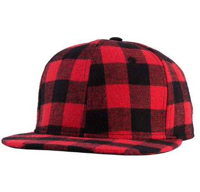 Red Black Plaid Baseball   For Women Men Couple Snapback Hip     Simple England Style Bone Hats